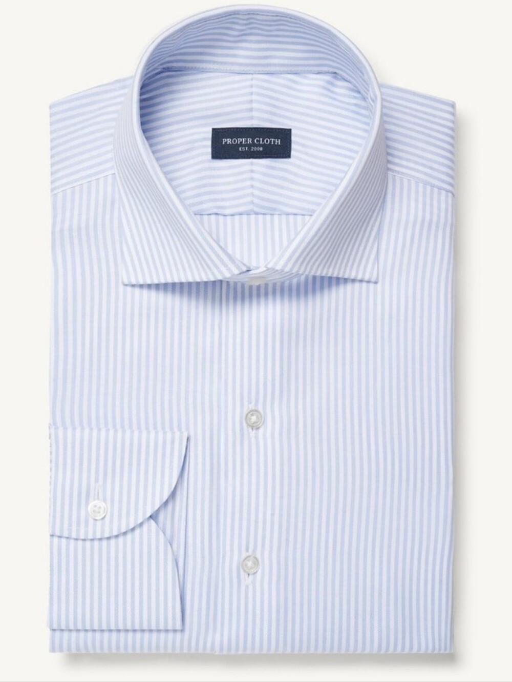 Proper Cloth Men's Light Blue Pinstripe Dress Shirt